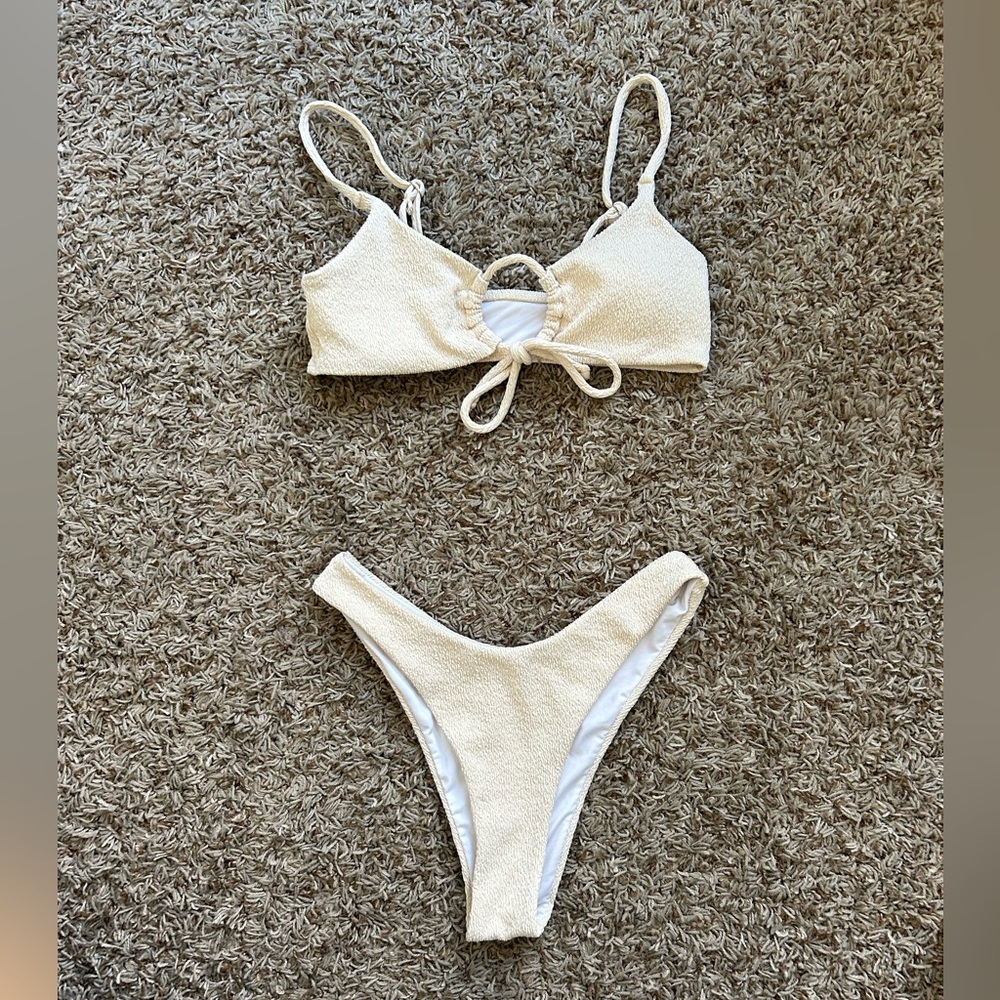 Cider | Cut Out Front Tied Bikini Swimsuit - Picture 6 of 8